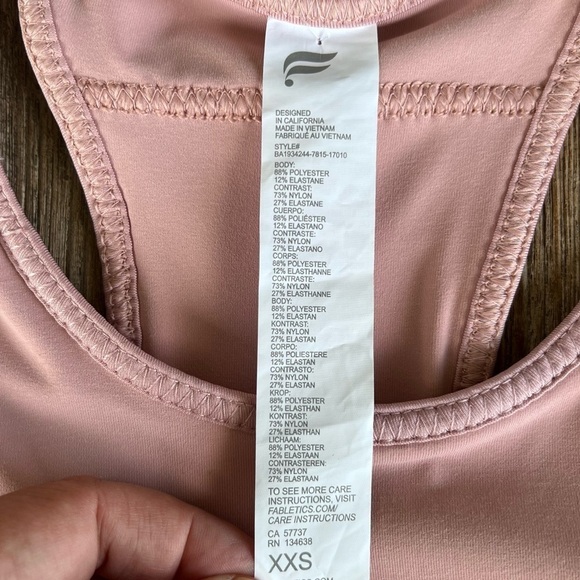 Fabletics Mila Sports Bra Pink XXS NWT Medium Impact Pocket - Picture 6 of 10